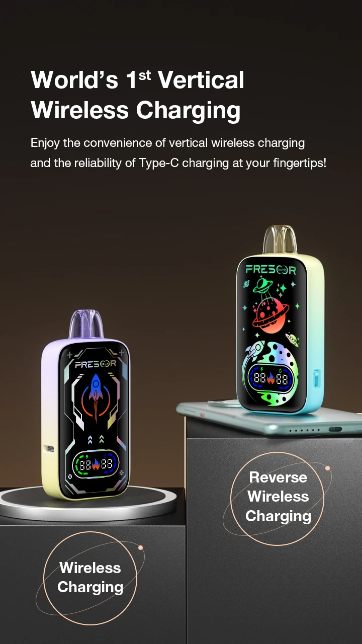 World's 1st Vertical Wireless Charging  Enjoy the convenience of vertical wireless charging and the reliability of Type-C charging at your fingertips!  Wireless Charging Reverse Wireless Charging