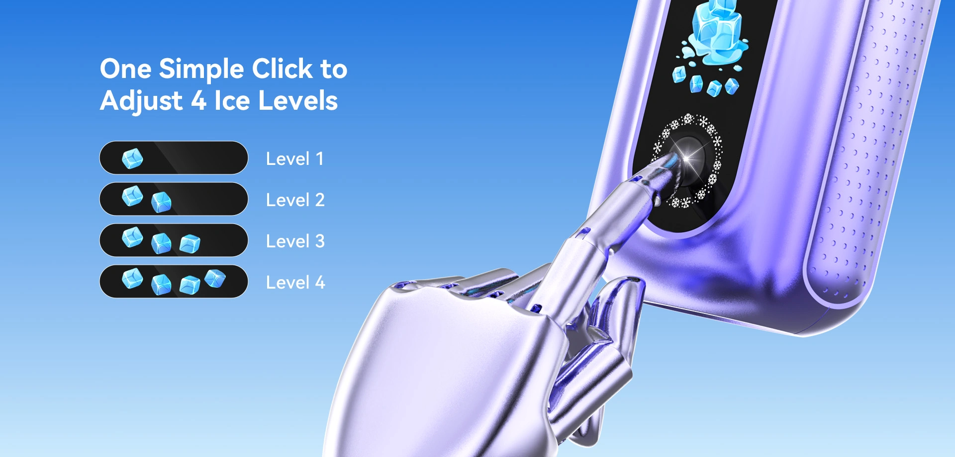 One Simple Click to Adjust 4 Ice Levels