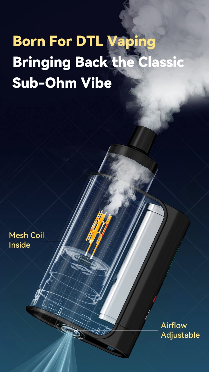 Born For DTL Vaping Bringing Back the Classic Sub-ohm Vibe  Mesh Coil lnside Airflow Adjustable