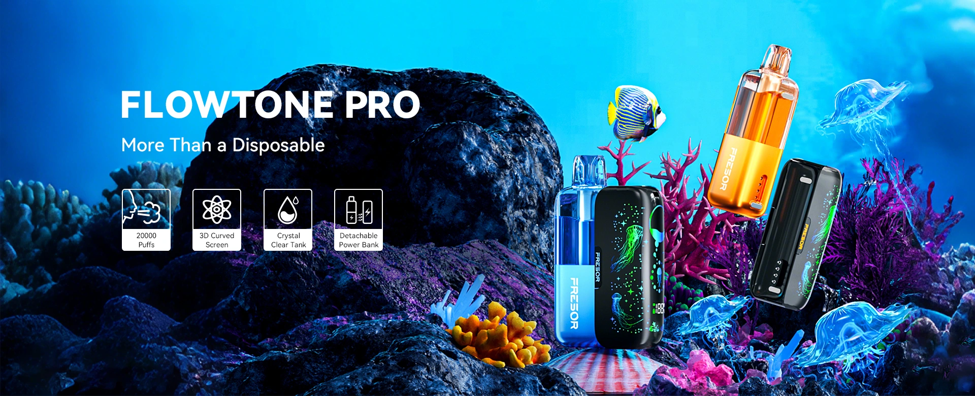 FlowTone Pro: Detachable Power Bank Disposable Pod, 3D Curved Screen